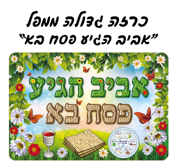כרזה מפל אביב הגיע פסח בא