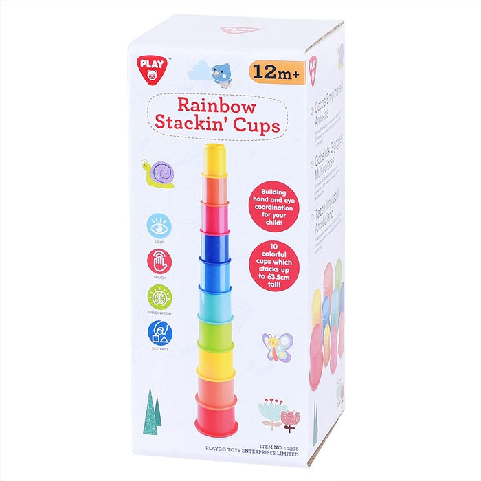 מגדל כוסות גווני הקשת 10 חלקים