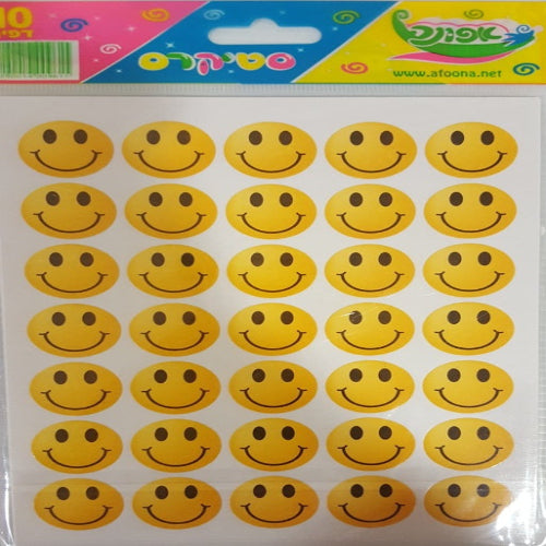 מדבקות סמיילי צהוב 10 דף