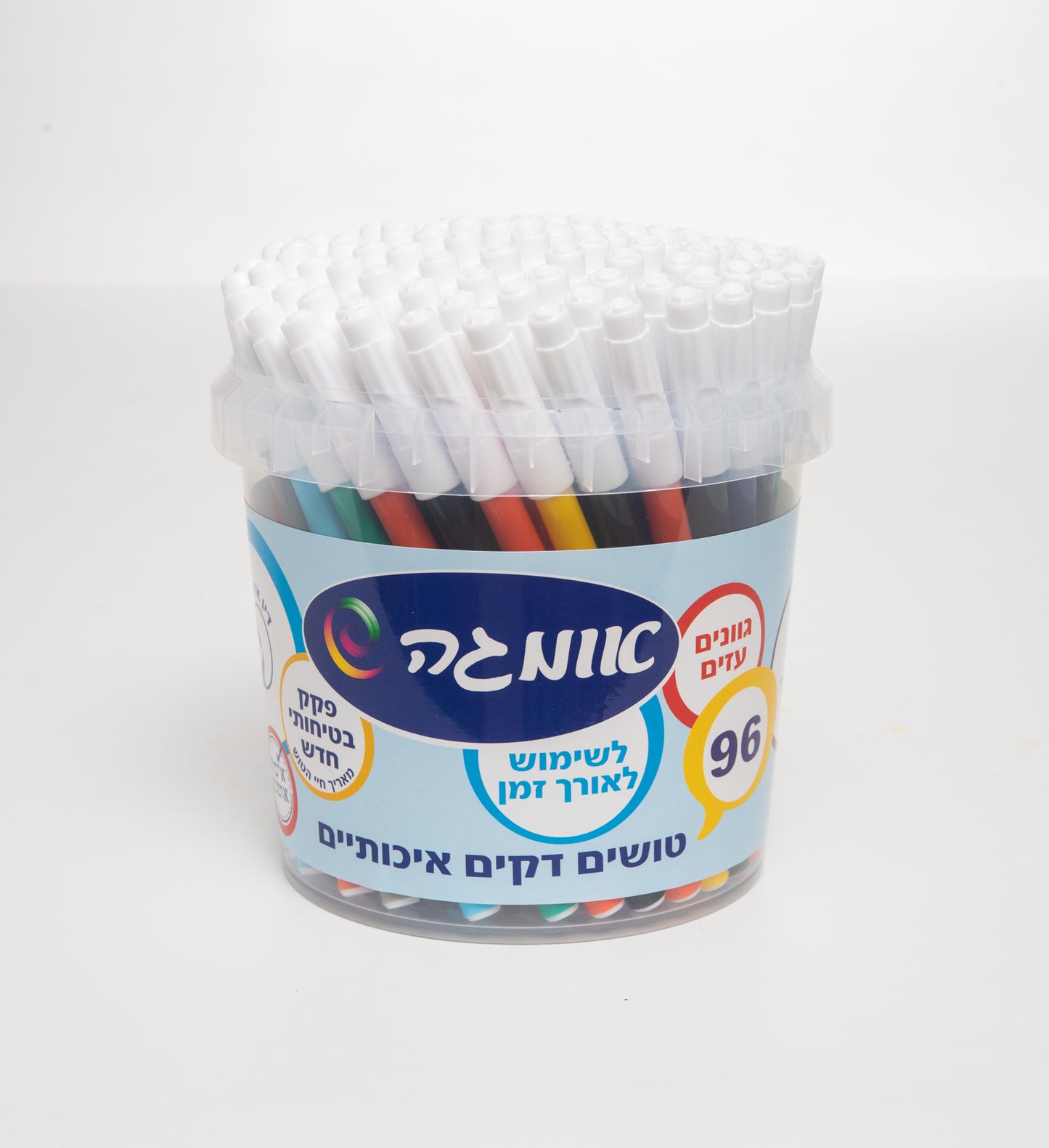 טושים דקים בכוס אומגה 96 יחידות