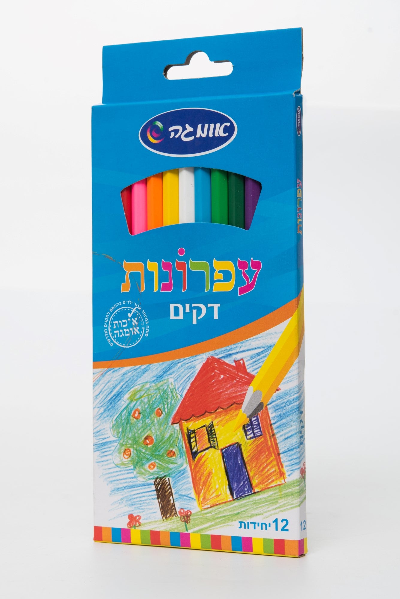 עפרונות צבעוניים דקים 12 יחידות