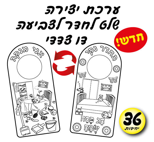 ערכת יצירה שלט לחדר לצביעה 36 יחידות