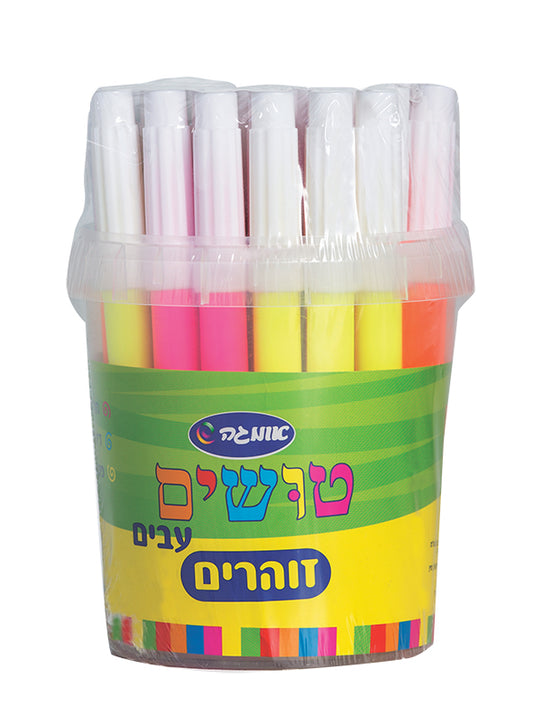 טושים זוהרים עבים בכוס 32 יח