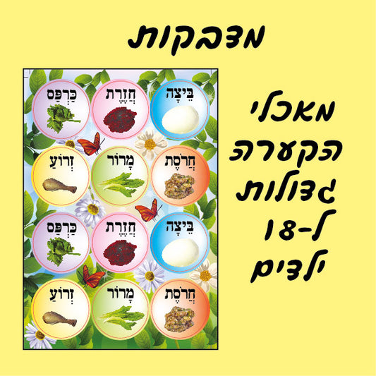 מדבקות מאכלי הקערה