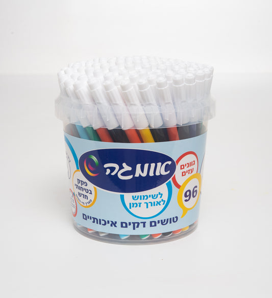 טושים דקים בכוס אומגה 96 יחידות